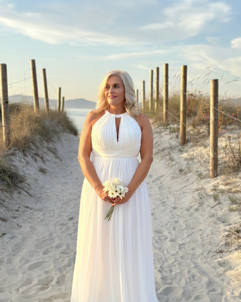 Vestido Novia Halter Espalda