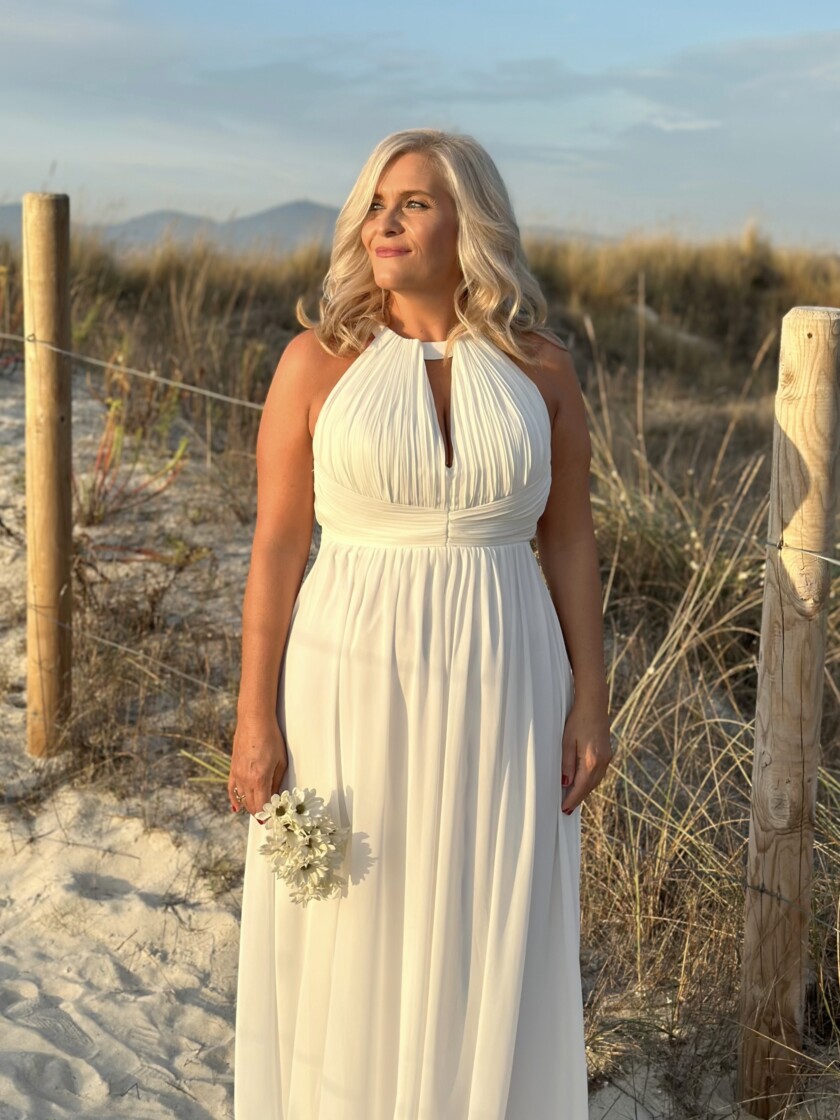 Vestido Novia Halter Espalda