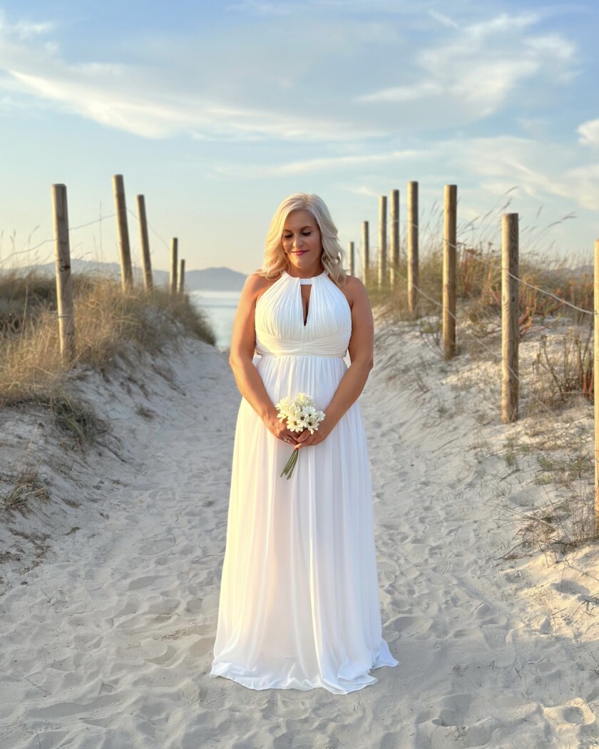 Vestido Novia Halter Espalda
