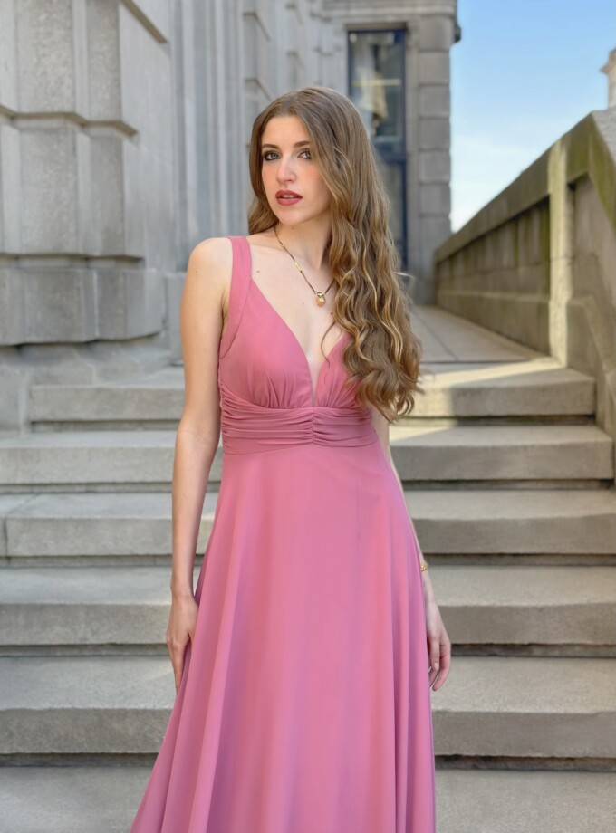 Vestido Espalda Flores