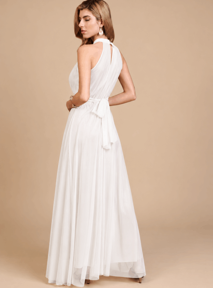 Vestido Tul Halter Largo Novia