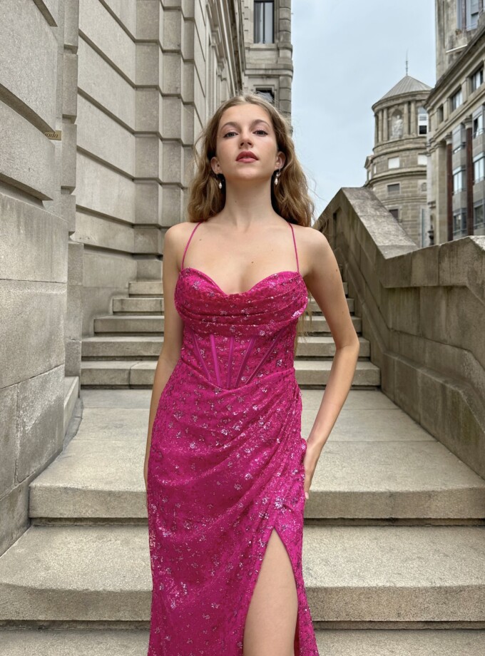 Vestido Corsé Purpurina