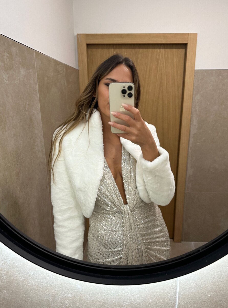 Chaqueta Pelo Cuello Blanco