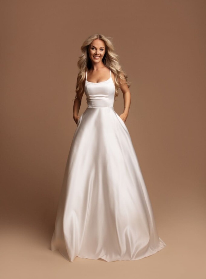 Vestido Seda Novia Bolsillos