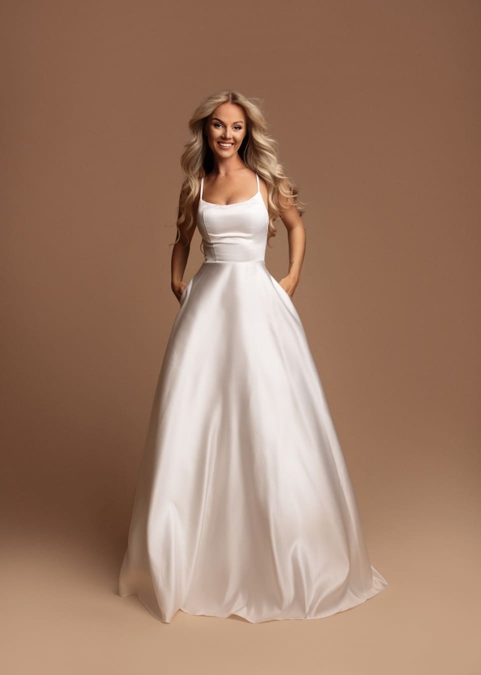 Vestido Seda Novia Bolsillos