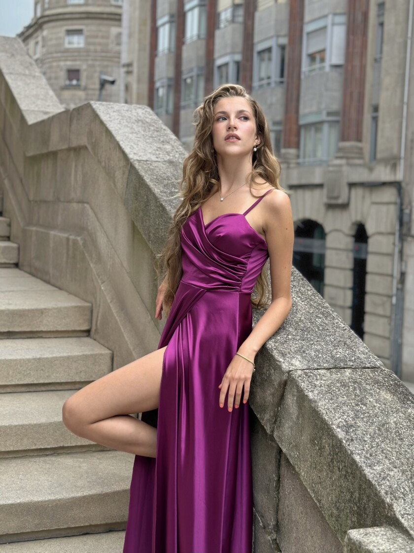 Vestido Seda Escote Corazón