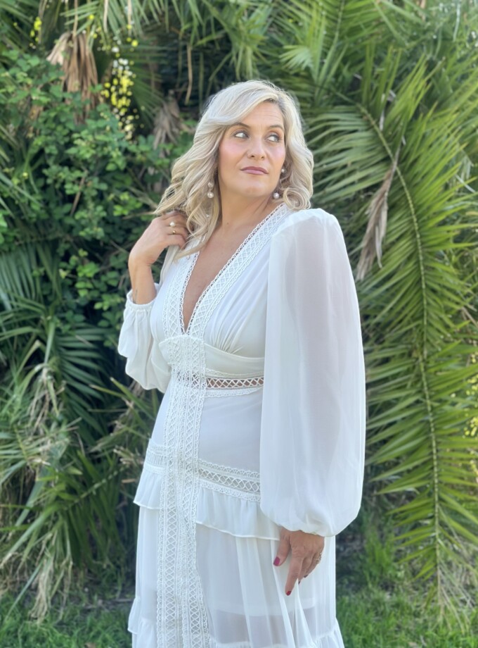 Vestido Boho Mangas Curvy Novia