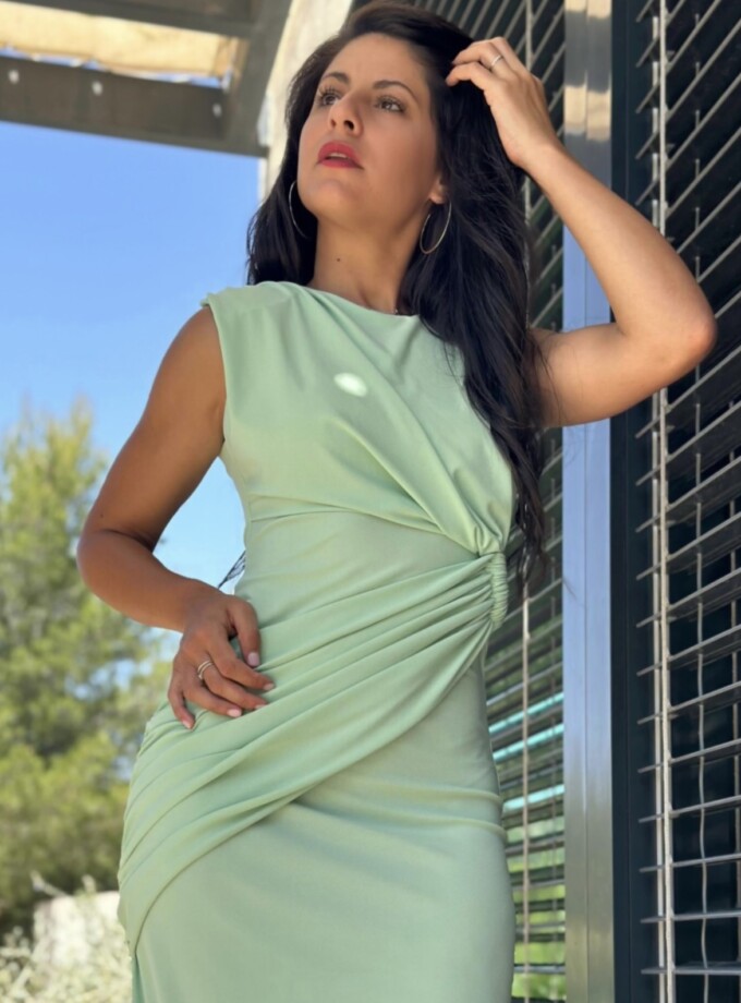 Vestido Drapeado Cintura