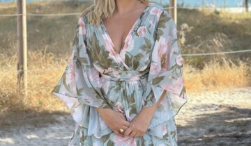 Vestido Gasa Mangas Estampado Curvy