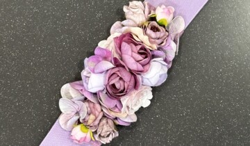 Cinturón Floral Elástico Lila