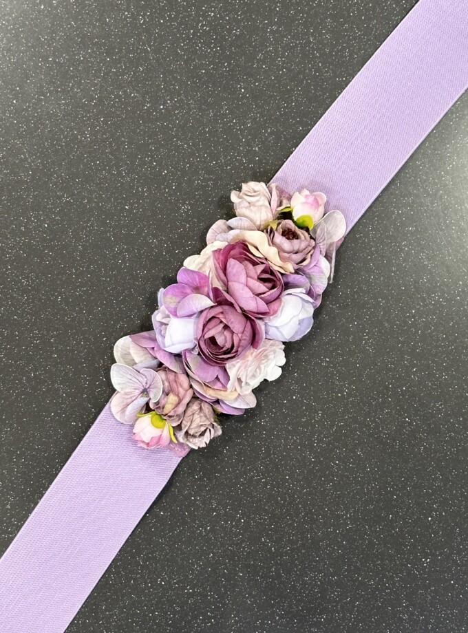 Cinturón Floral Elástico Lila