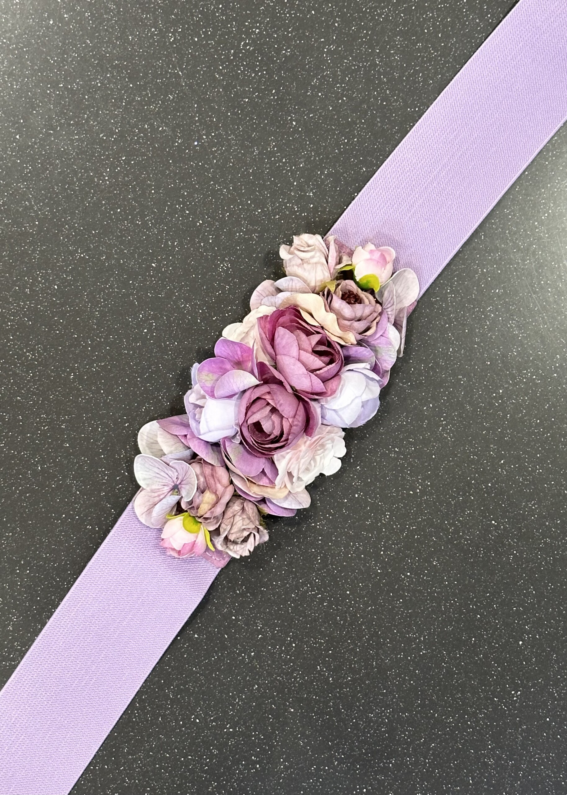 Cinturón Floral Elástico Lila