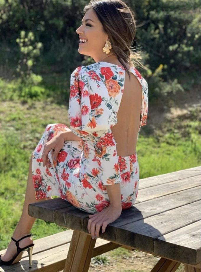 Vestido Midi Botones Estampado