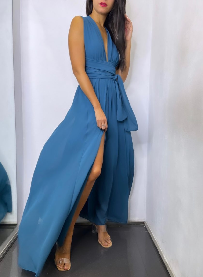 Vestido Multiposición Gasa Abertura
