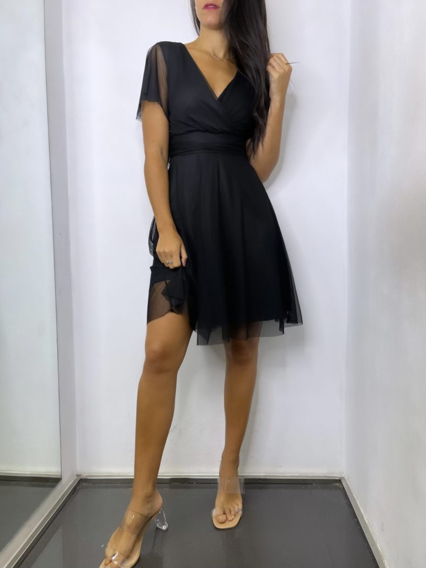 Vestido Tul Mangas Corto - Imagen 5