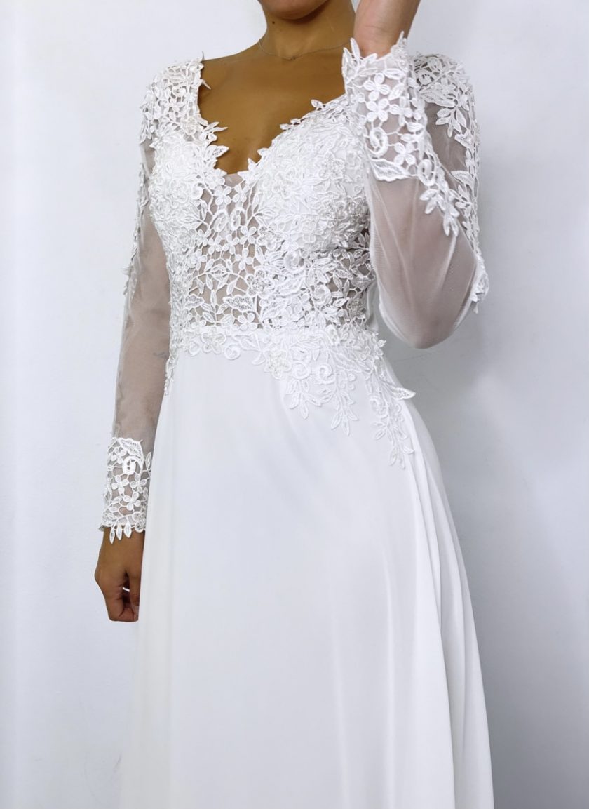 Vestido Dama Mangas Novia