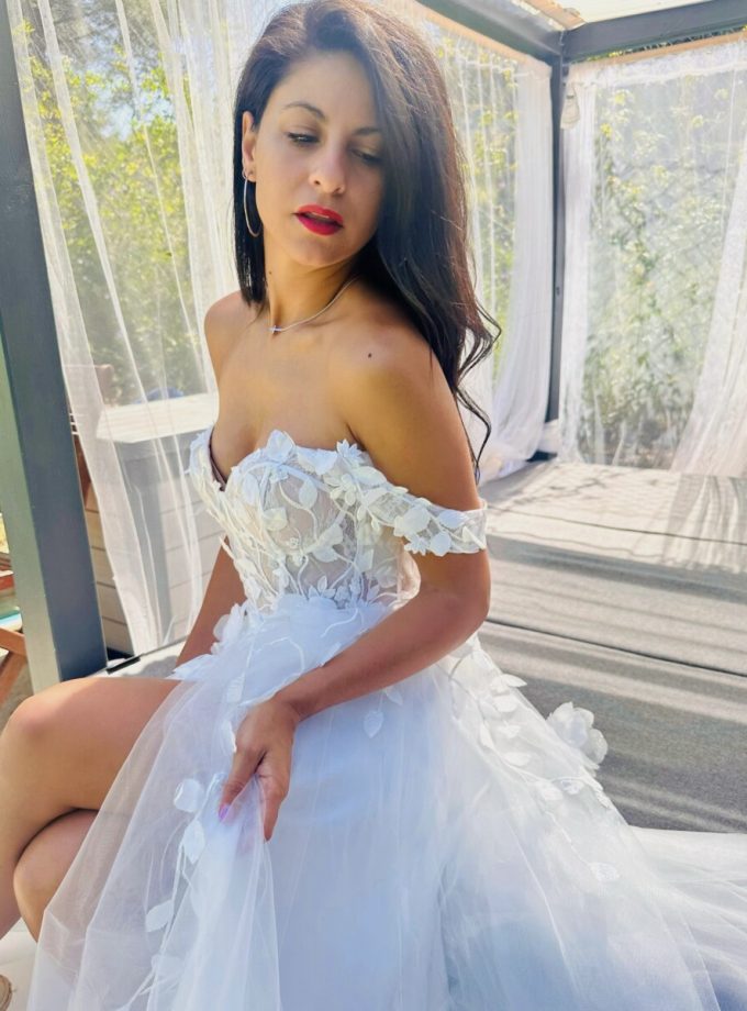 Vestido Hojitas Novia