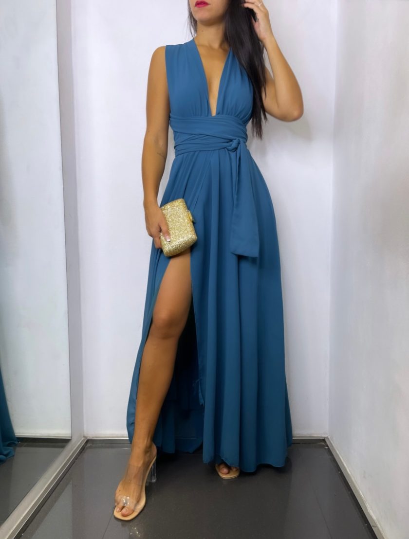 Vestido Multiposición Gasa Abertura