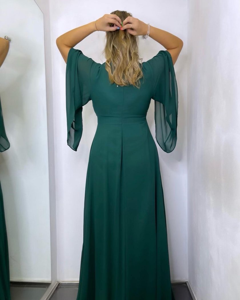 Vestido Gasa Mangas Curvy - Imagen 6