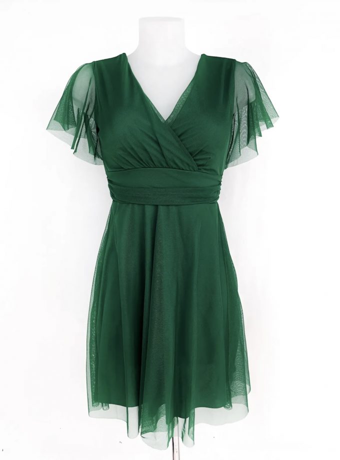 Vestido Tul Mangas Corto