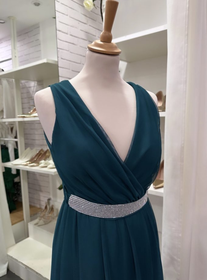 Vestido Tul Basic Cintura Brillos