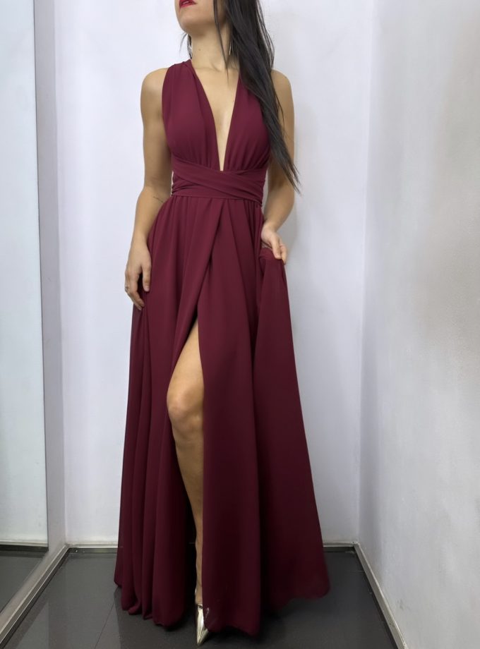 Vestido Multiposición Gasa Abertura