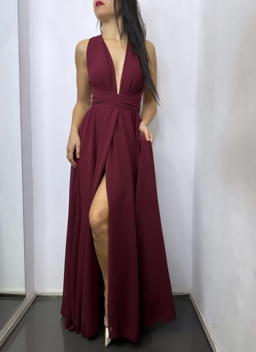Vestido Multiposición Gasa Abertura