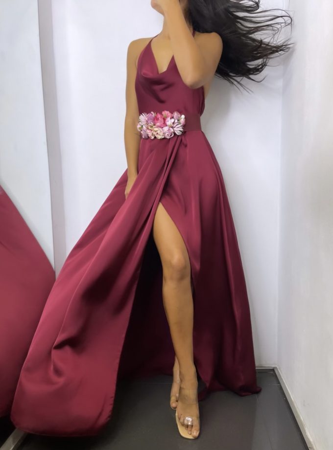 Vestido Seda Pliegues