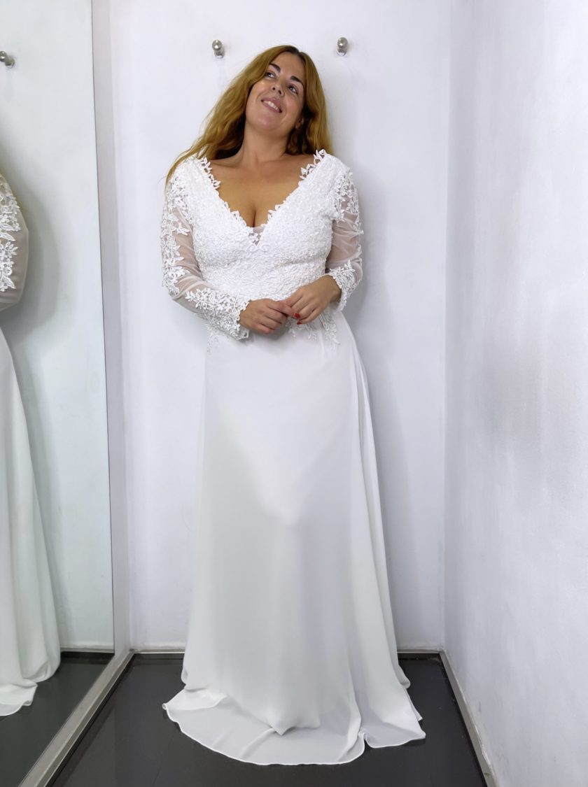 Vestido Dama Mangas Novia
