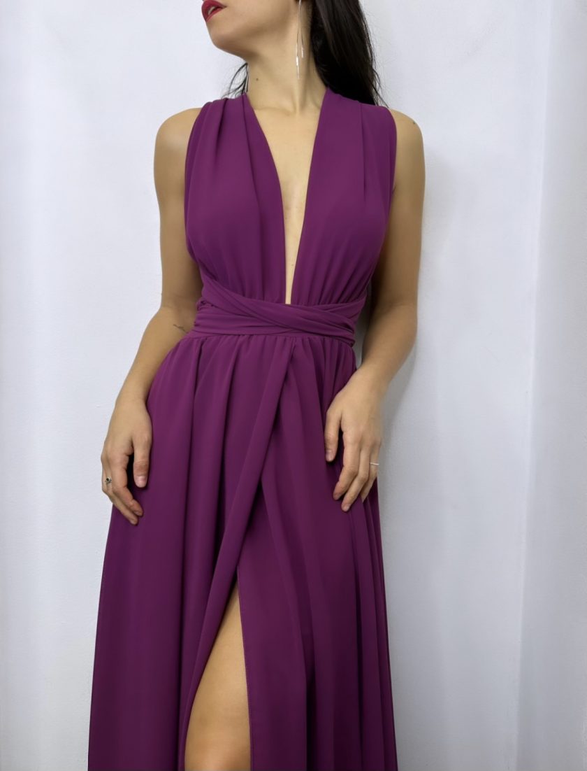Vestido Multiposición Gasa Abertura