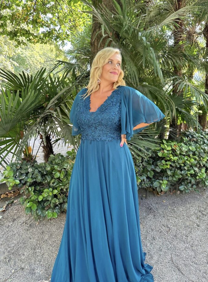 Vestido Encaje Espalda Mangas Curvy