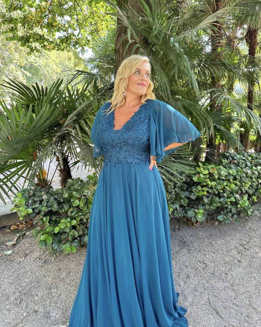 Vestido Encaje Espalda Mangas Curvy - Imagen 12