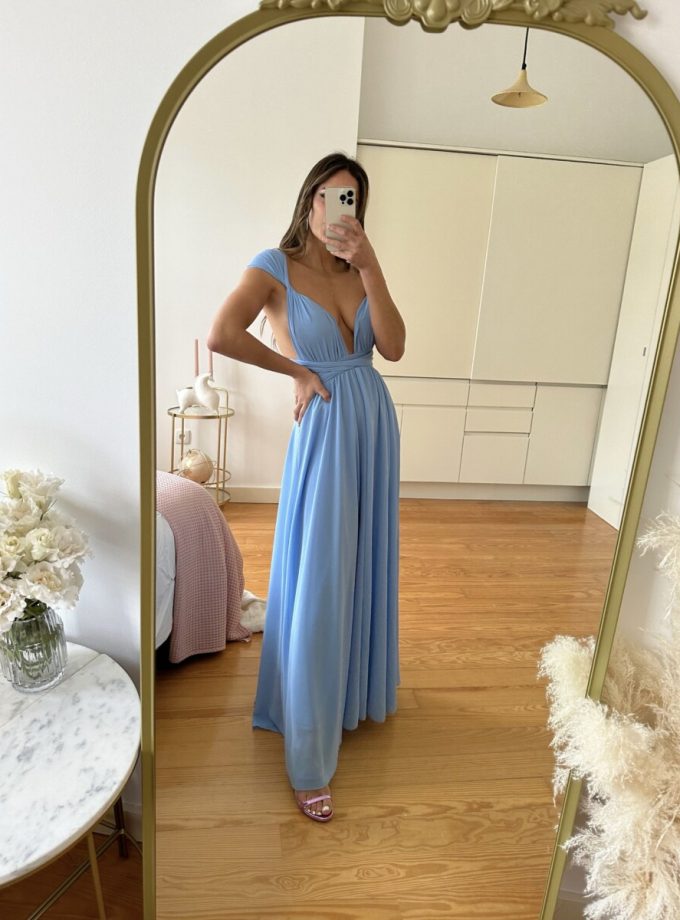 Vestido Multiposición Gasa Abertura