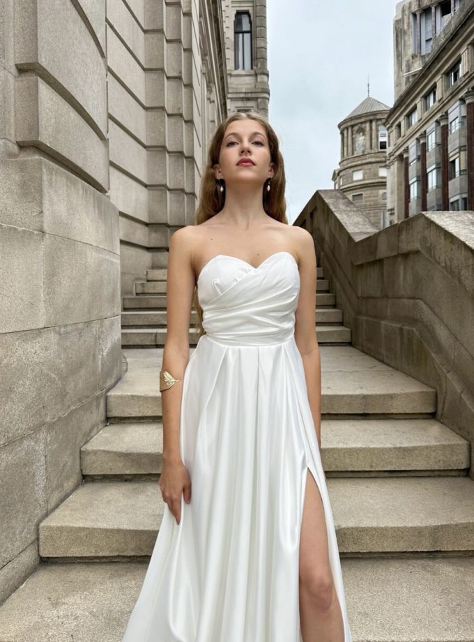 Vestido Seda Corazón Novia