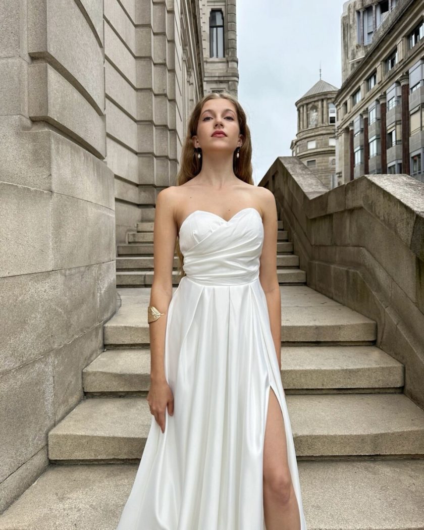 Vestido Seda Corazón Novia - Imagen 2