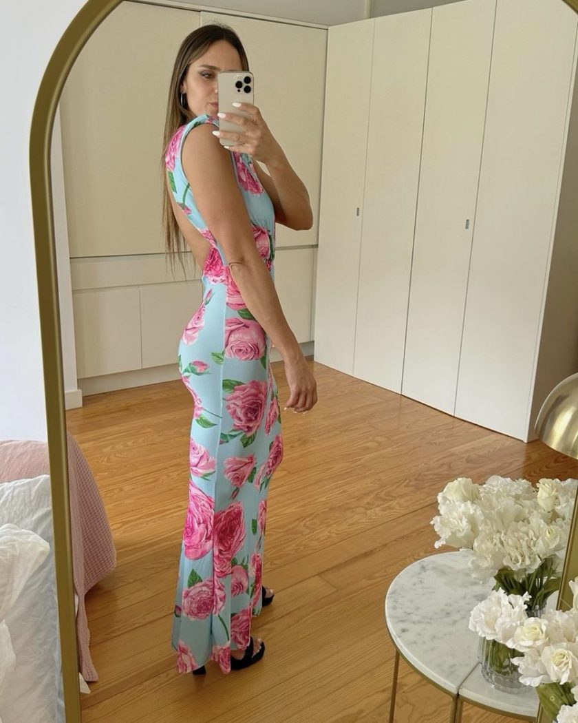Vestido Estampado Espalda Abierta - Imagen 6