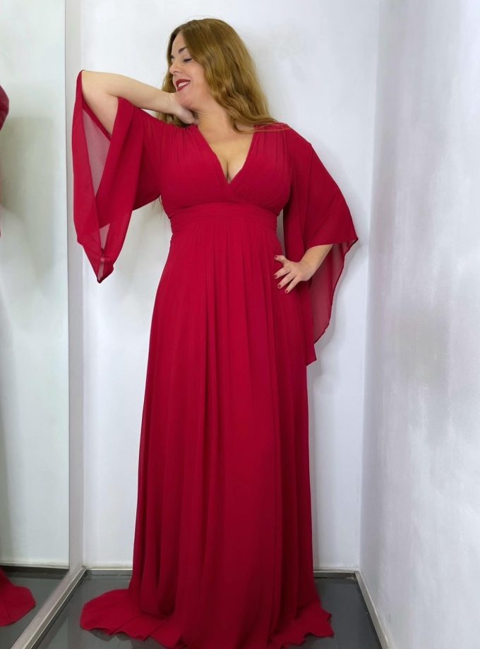 Vestido Gasa Mangas Curvy