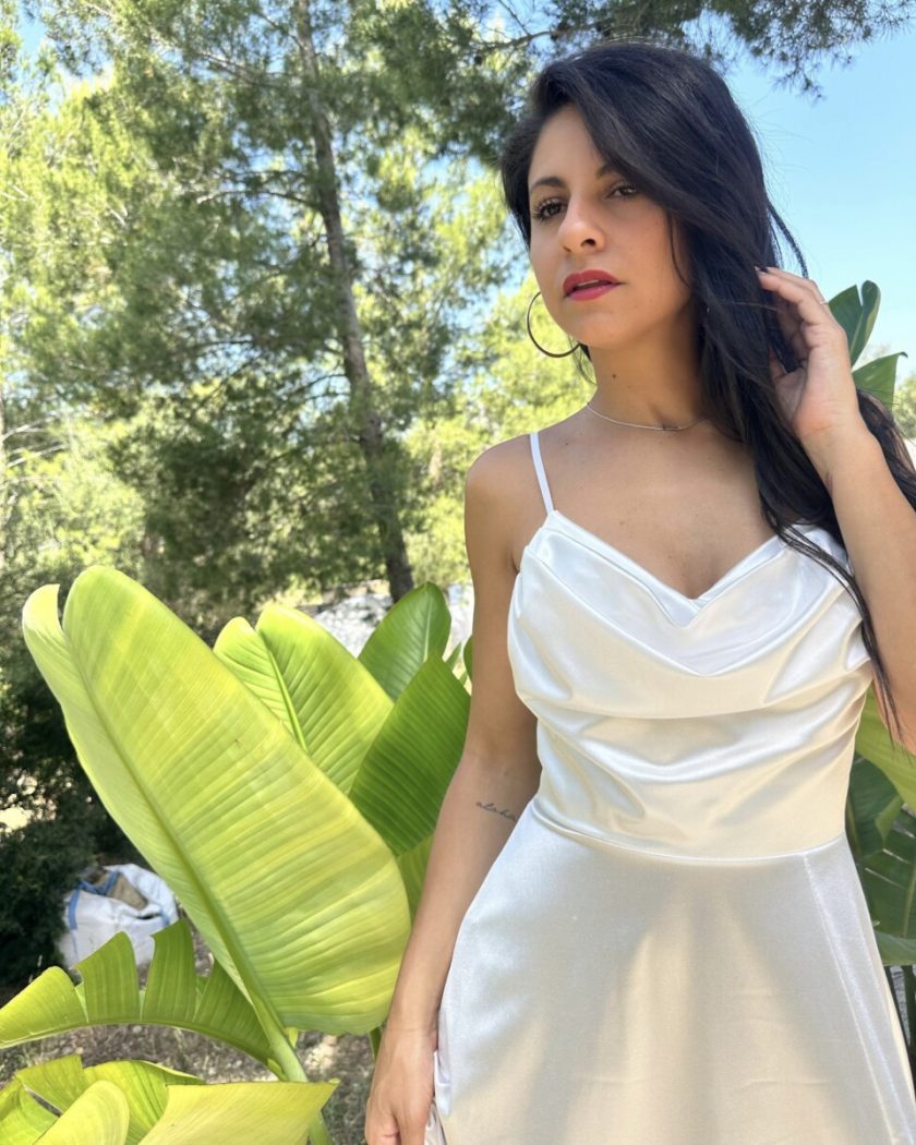 Vestido Seda Drapeado Novia - Imagen 2