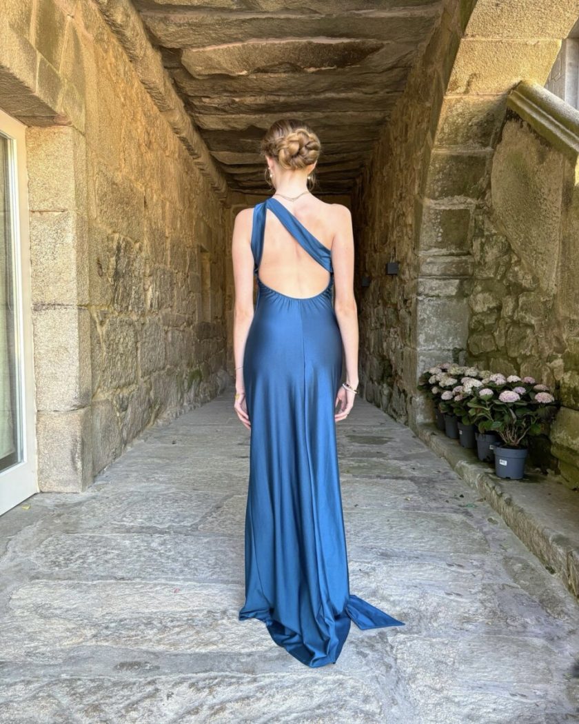 Vestido Seda Atado Cuello - Imagen 5