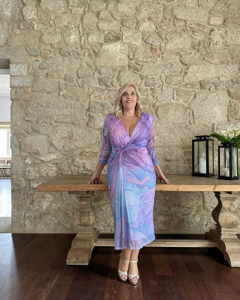 Vestido Estampado Nudo Curvy Midi - Imagen 6