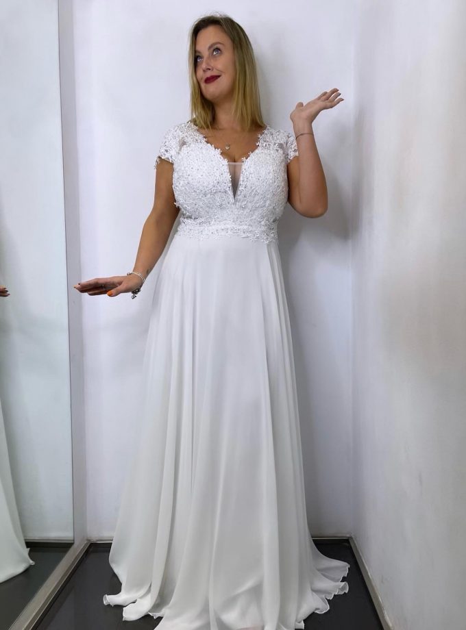 Vestido Encaje Brillos Curvy Novia