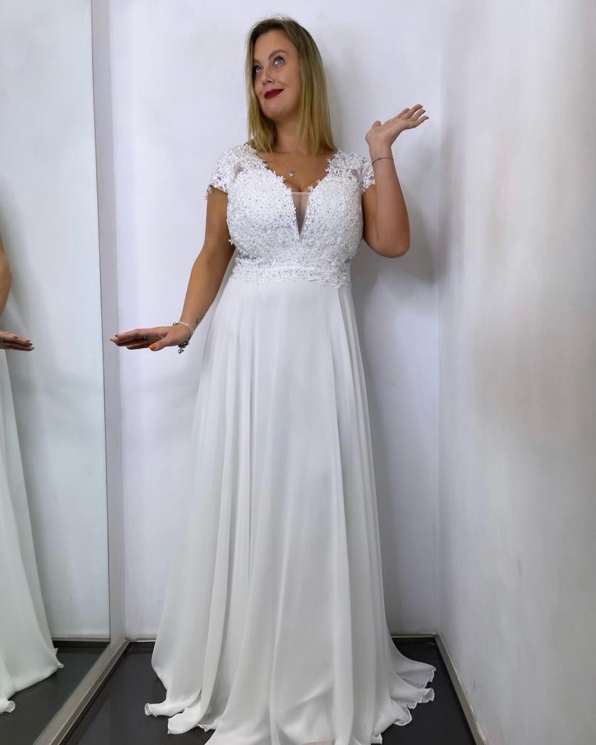 Vestido Encaje Brillos Curvy Novia - Imagen 10