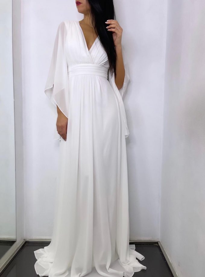 Vestido Gasa Mangas Novia Curvy