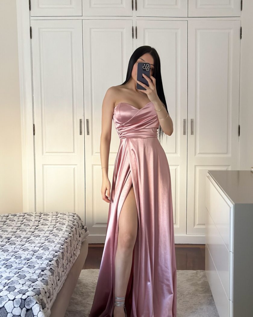 Vestido Seda Escote Corazón - Imagen 9