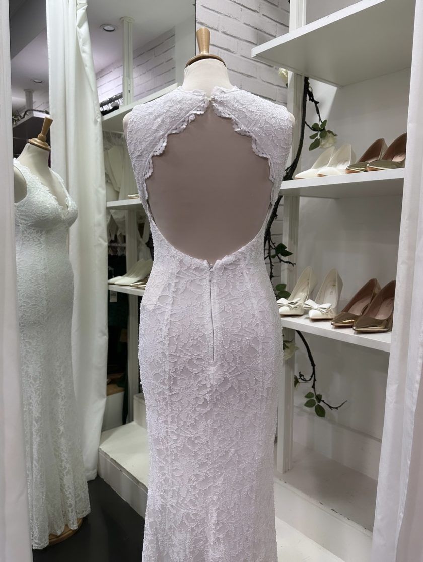Vestido Encaje Sirena Espalda Novia