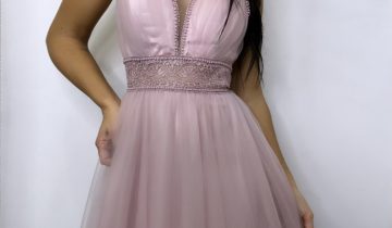 Vestido Tul Encaje Cintura