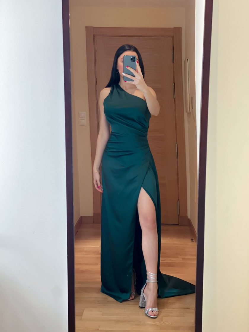 Vestido Asimétrico Seda Cola - Imagen 17