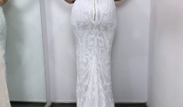 Vestido Sirena Brillos Novia