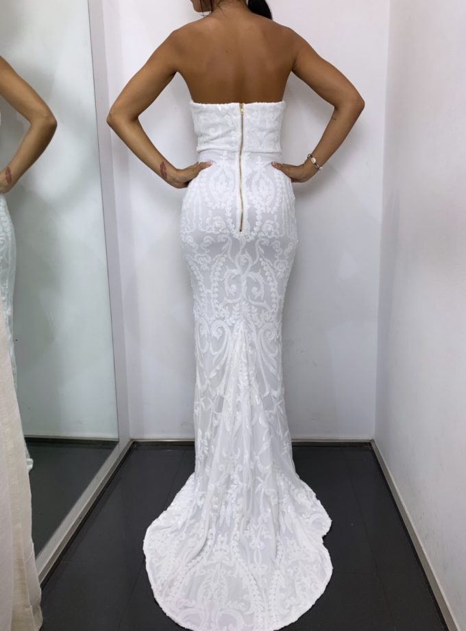 Vestido Sirena Brillos Novia