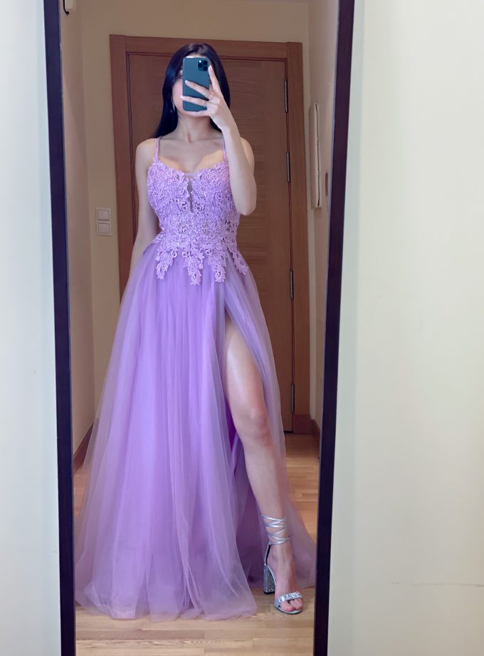 Vestido Tul Largo Abertura